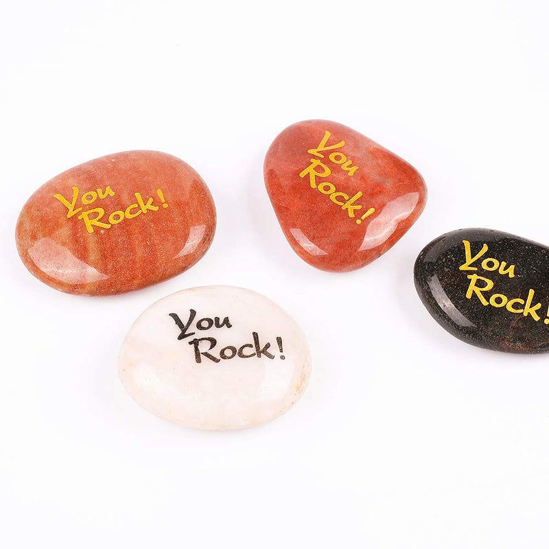 ROCKIMPACT 12 PCS You Rock! RockImpact You Rock Gifts You are Amazing Engraved Inspirational Stones Pocket Stone River Rock Word Stone Appreciation Gratitude Stones Wholesale Bulk (Pack of 12, You Rock!) - Image 4